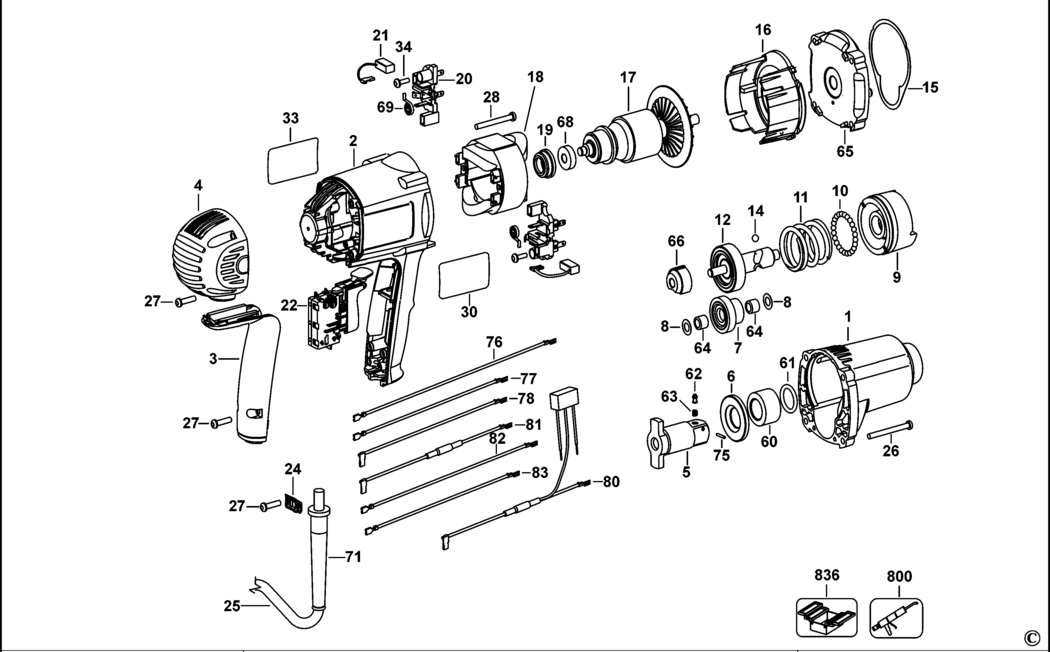 Dewalt DW294 Type 2 Impact Wrench Spare Parts