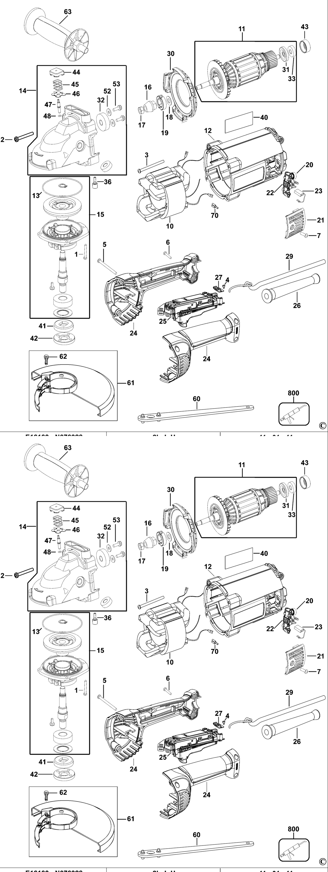 Dewalt D28498 Type 1 Angle Grinder Spare Parts