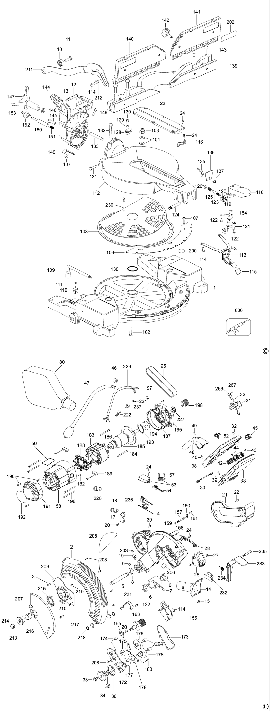 Dewalt DW716EXPS Type 2 Mitre Saw Spare Parts