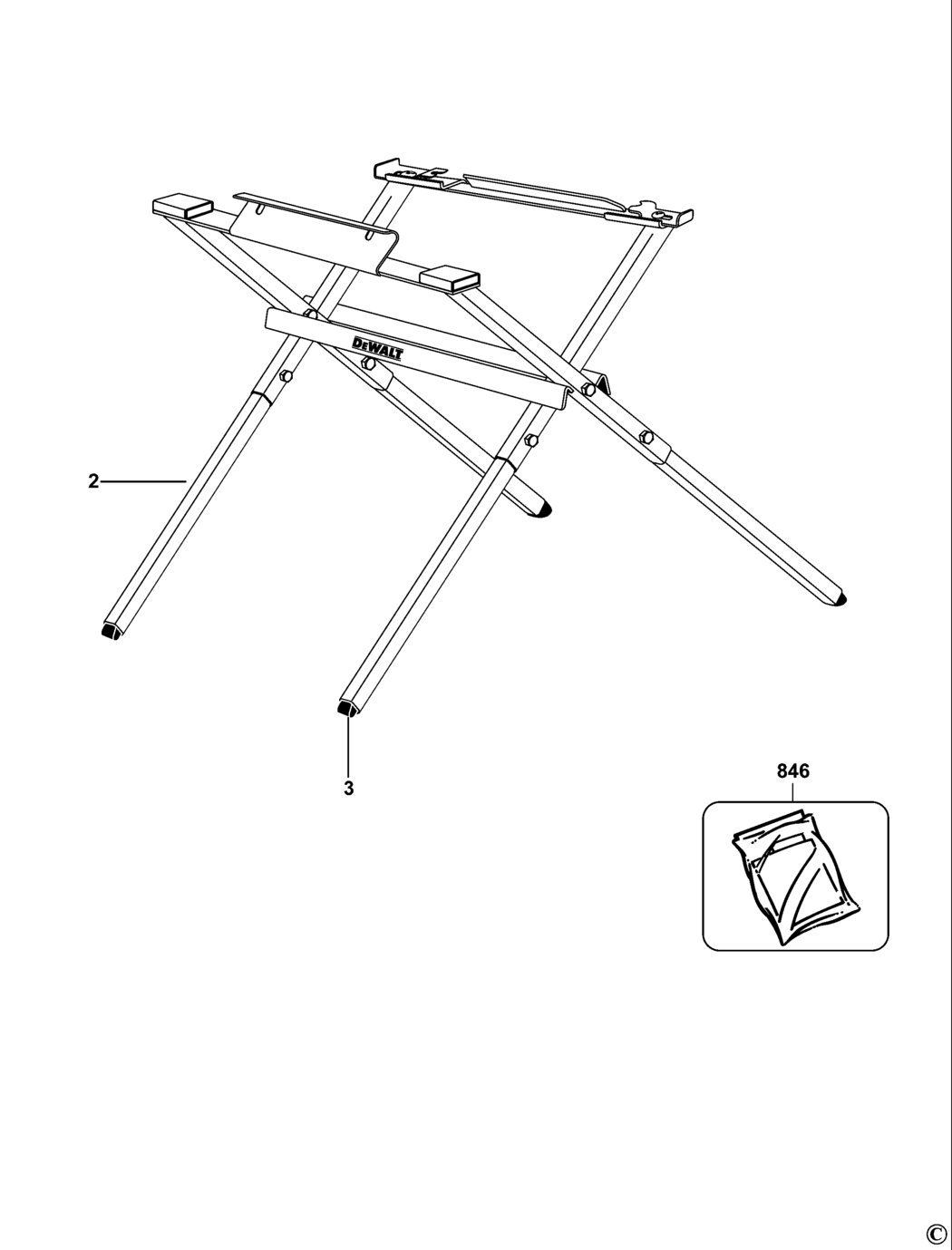 Dewalt DE7450 Type 1 Folding Stand Spare Parts