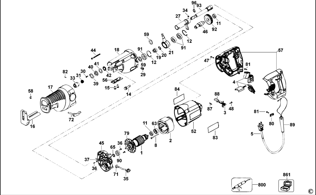 Dewalt DW311 Type 2 Cut Saw Spare Parts