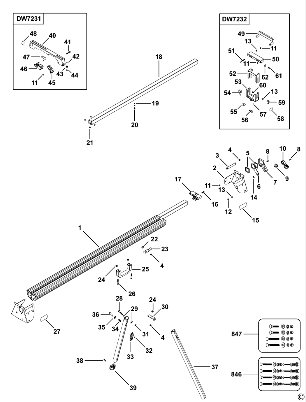 Dewalt DWX723 Type 1 Leg Stand Spare Parts