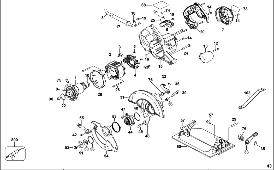 Dewalt DW368 Type 4 Circular Saw Spare Parts