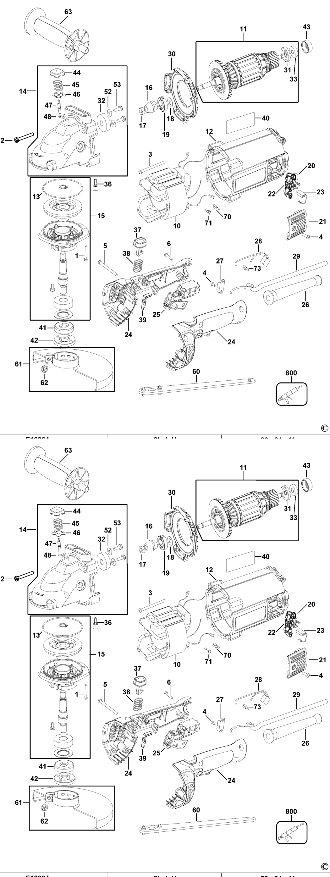 Dewalt D28490 Type 3 Angle Grinder Spare Parts