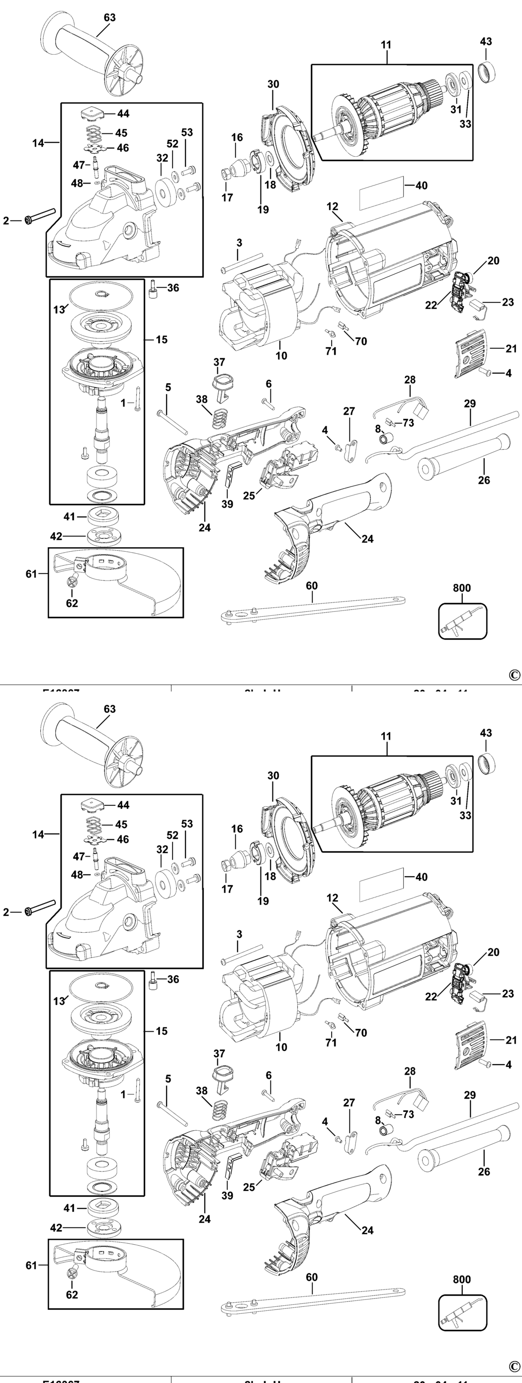 Dewalt D28493 Type 3 Angle Grinder Spare Parts