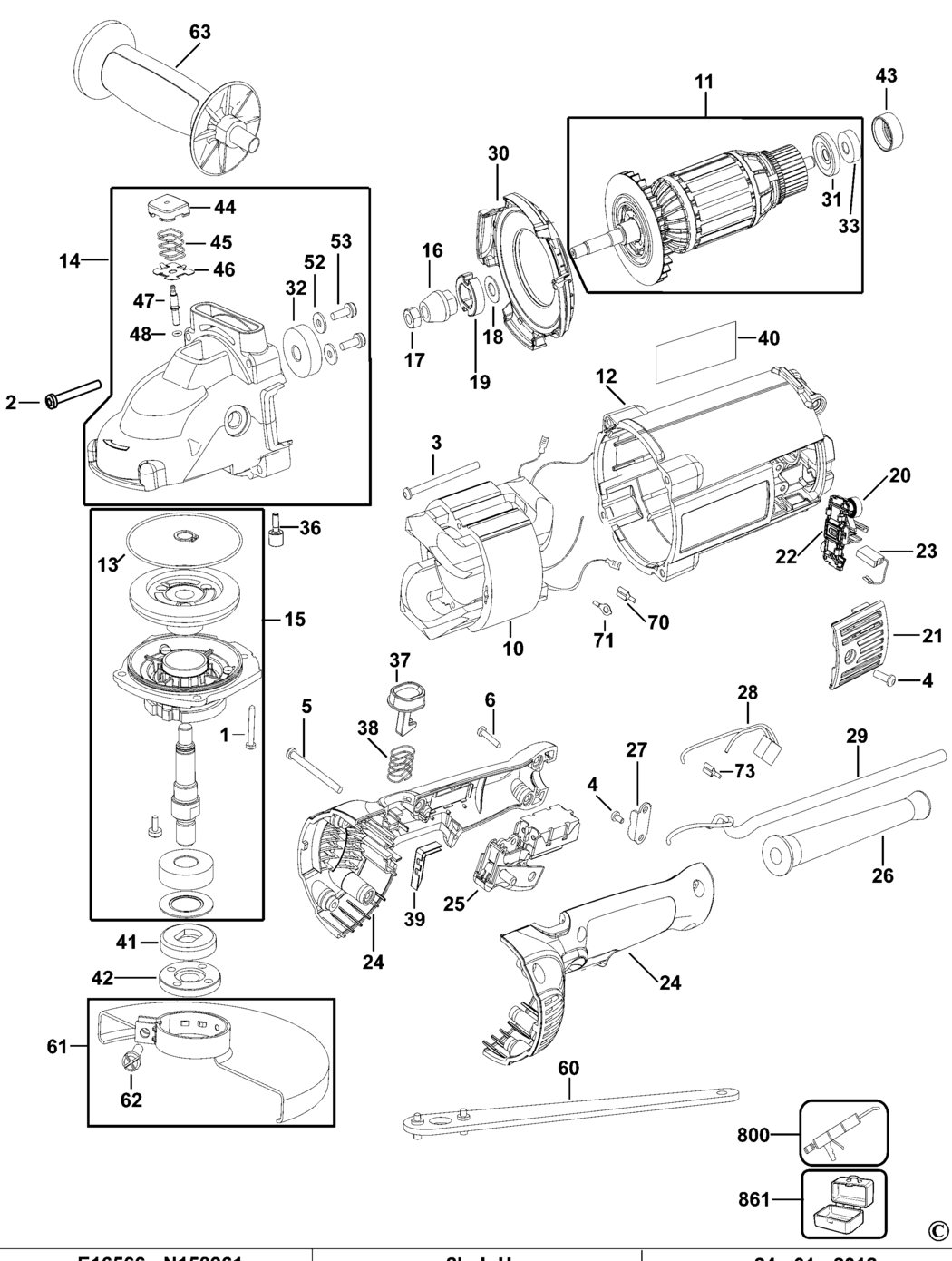 Dewalt DWEN202 Type 1 Angle Grinder Spare Parts