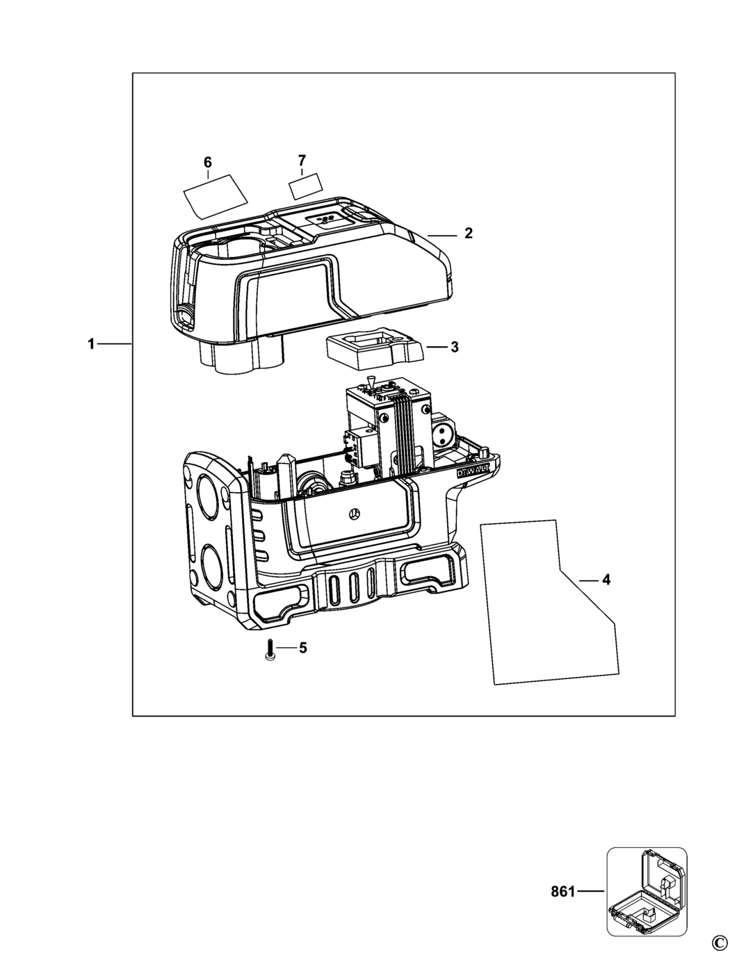 Dewalt DW083 Type 1 Spotline Laser Spare Parts