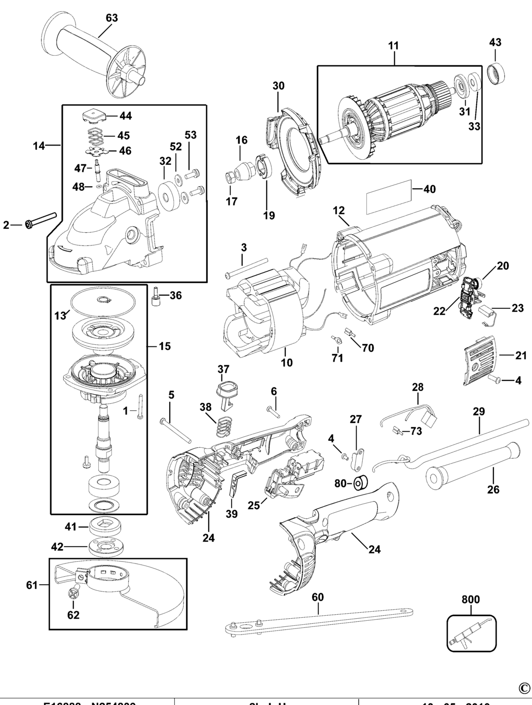 Dewalt D28490 Type 5 Angle Grinder Spare Parts