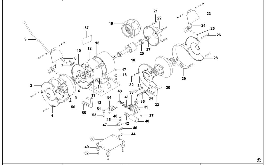 Dewalt DW752R Type 1 Bench Grinder Spare Parts