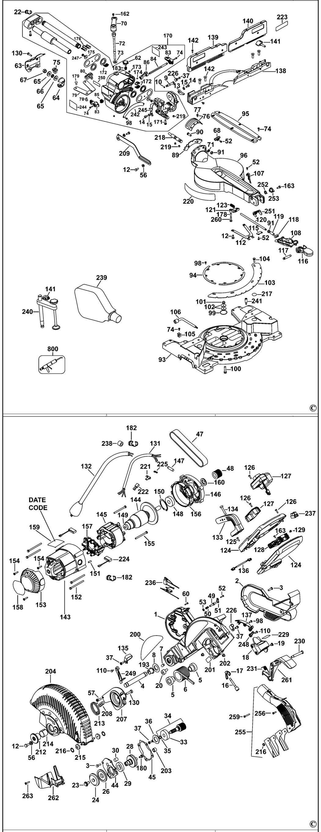 Dewalt DW717 Type 2 Mitre Saw Spare Parts