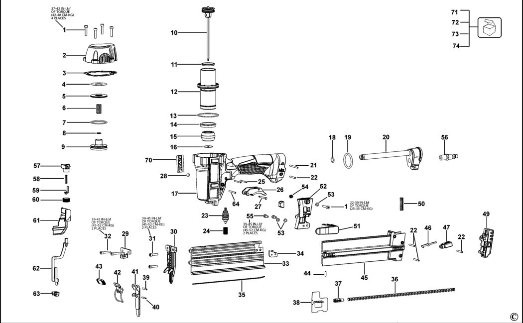 Dewalt DPN1850 Type 1 Nailer Spare Parts
