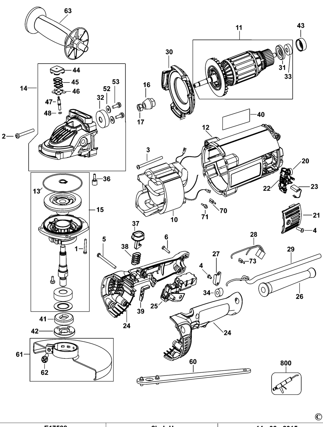 Dewalt DWE490 Type 1 Angle Grinder Spare Parts