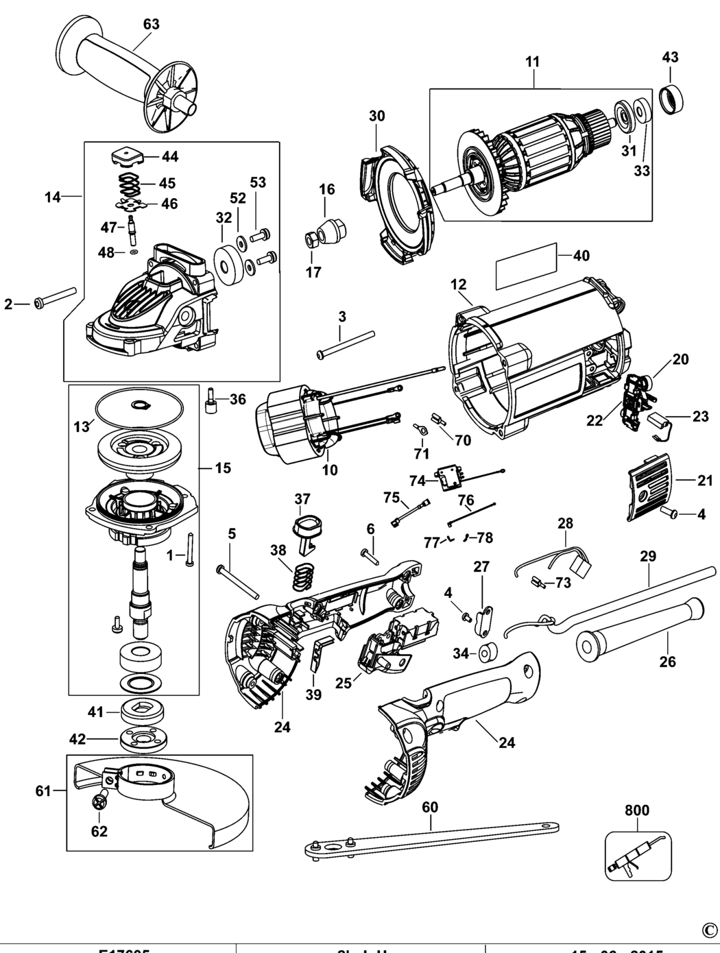 Dewalt DWE494 Type 1 Angle Grinder Spare Parts