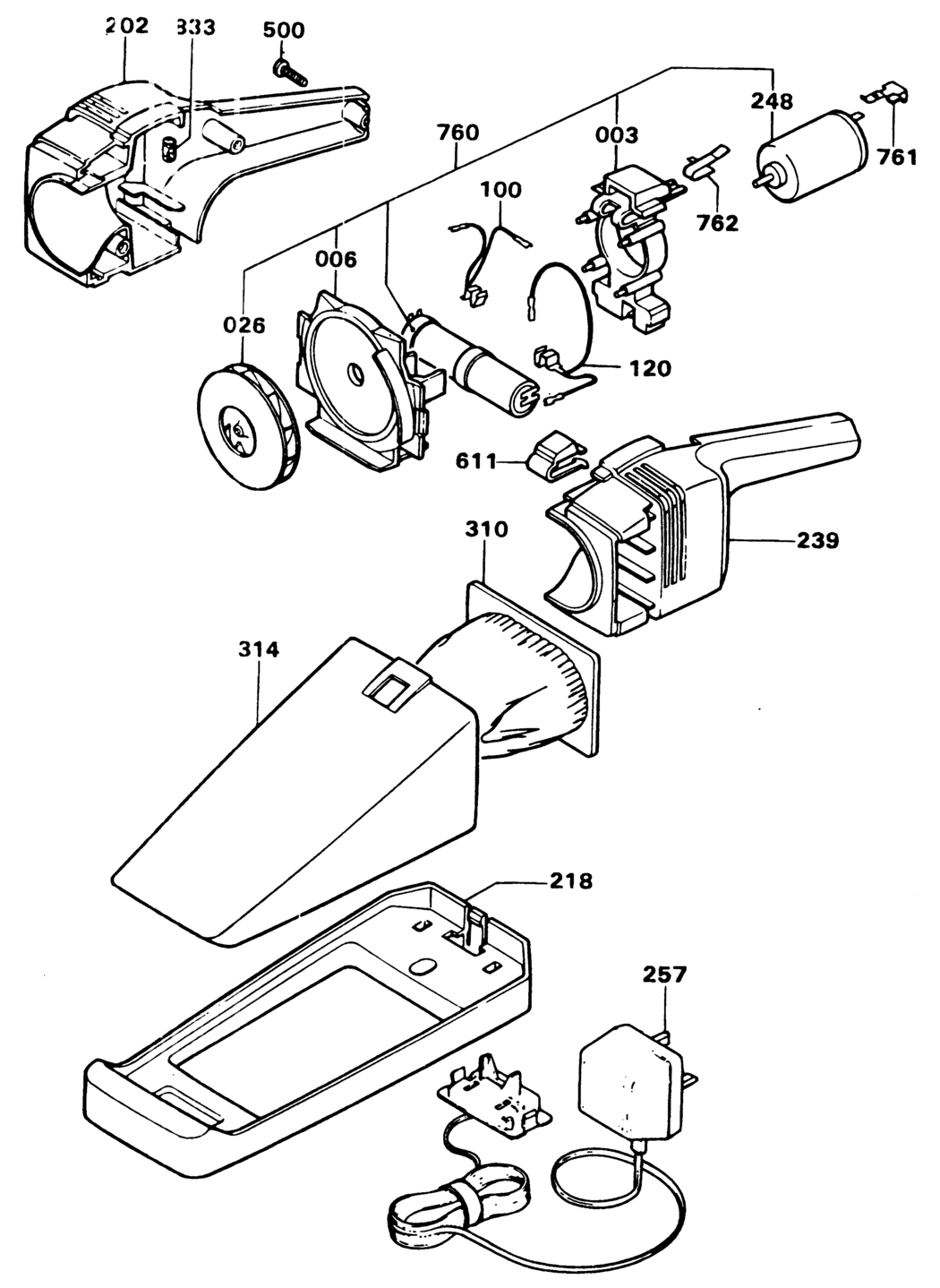 Black & Decker H110 Type 1 Dustbuster Spare Parts