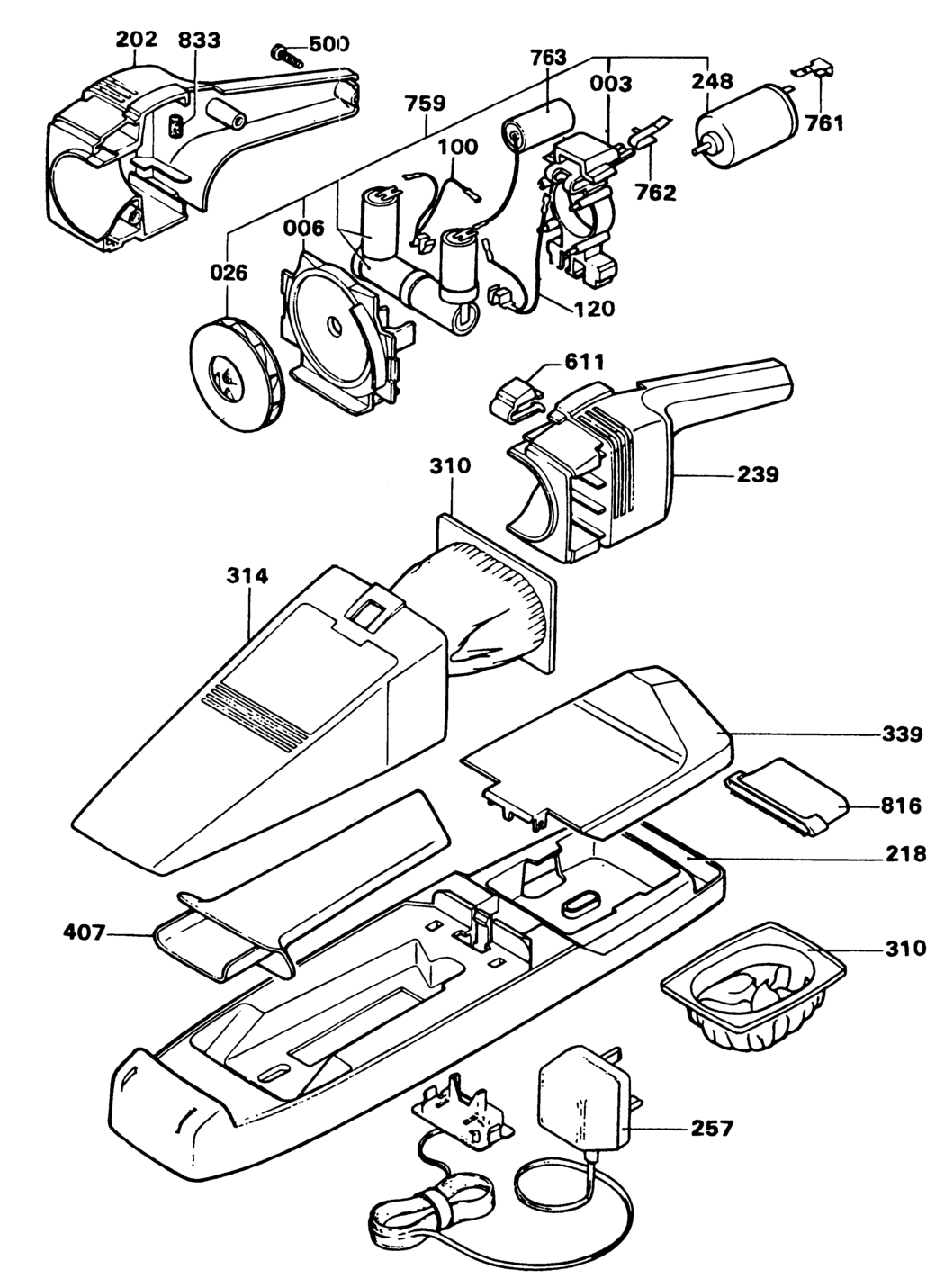 Black & Decker H160 Type 1 Dustbuster Spare Parts