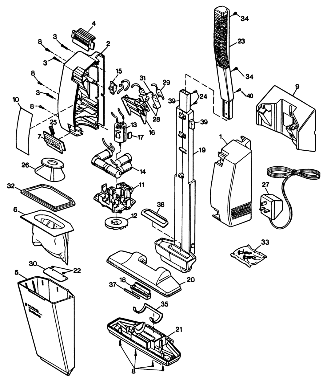 Black & Decker H600 Type 1 Dustbuster Spare Parts