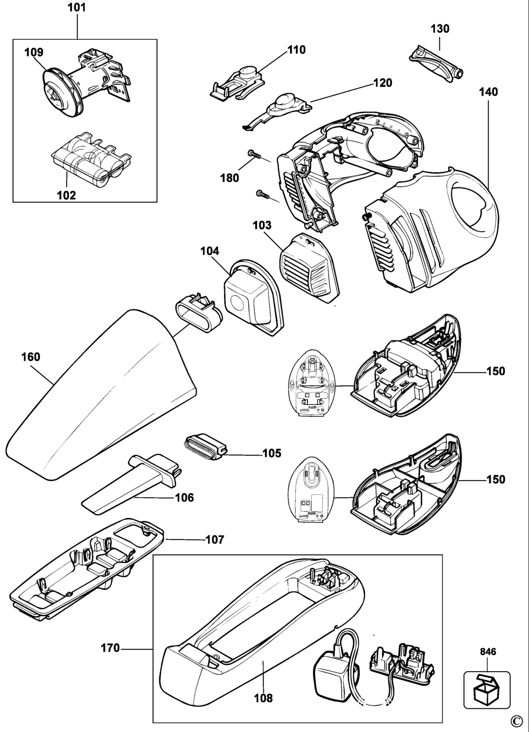 Black Decker V4800 Type H1 Dustbuster Spare Parts Miles Tool