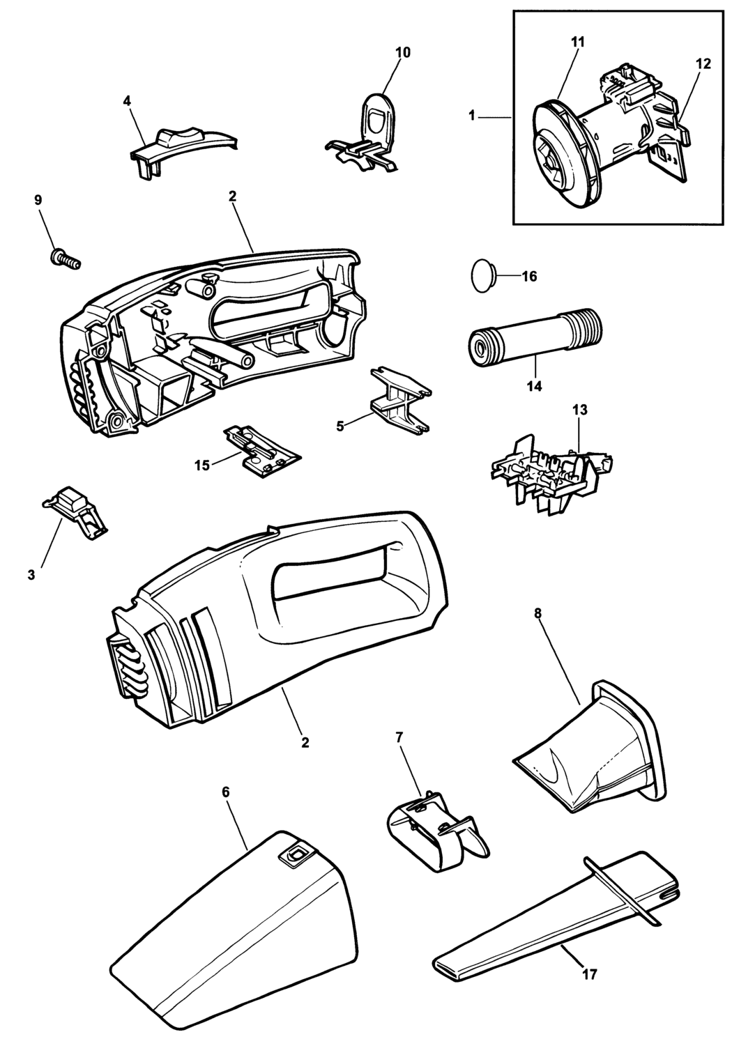 Black & Decker VP302 Type 1 Dustbuster Spare Parts