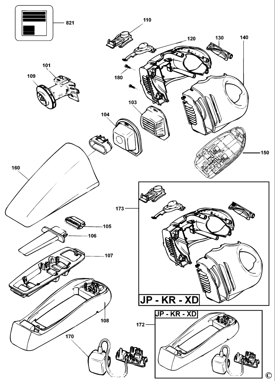 Black & Decker VP7240 Type 1 Dustbuster Spare Parts