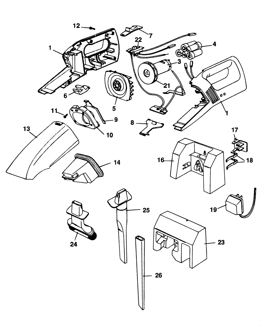 Black & Decker DB4500 Type 1 Powerbrush Spare Parts