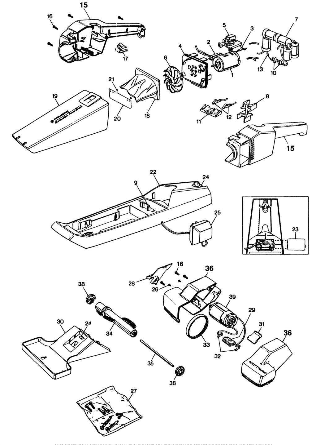 Black & Decker H350 Type 1 Powerbrush Spare Parts