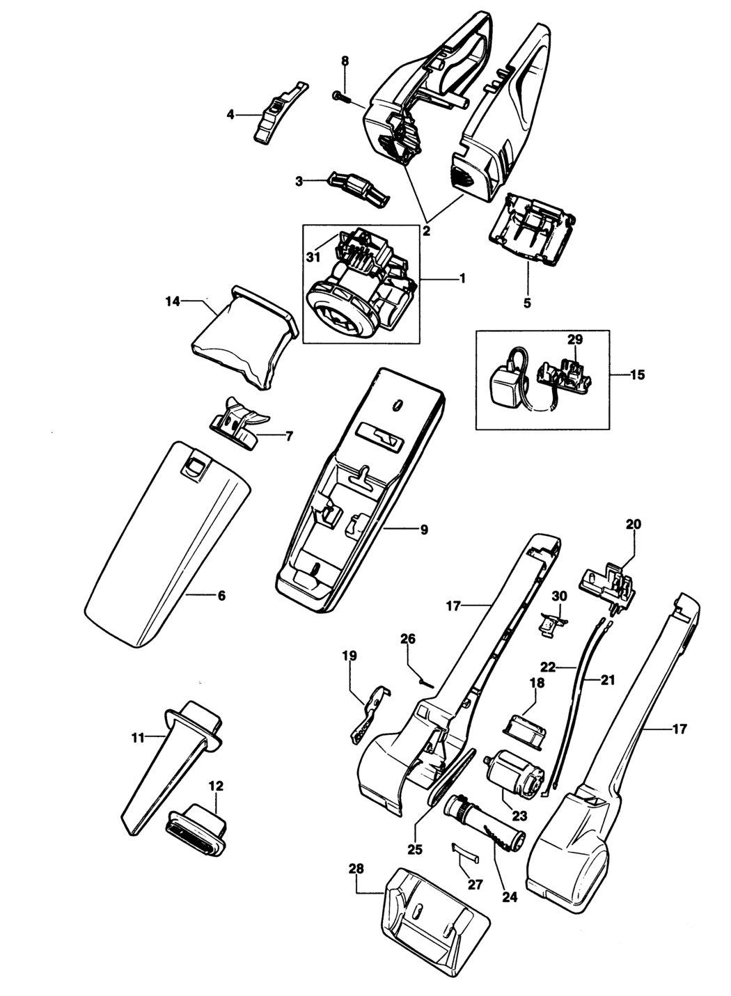 Black & Decker HC440 Type 1 Powerbrush Spare Parts