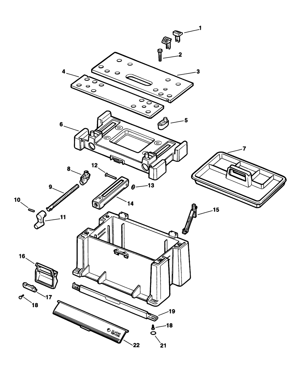 Black & Decker WM450 Type 1 Workbox Spare Parts