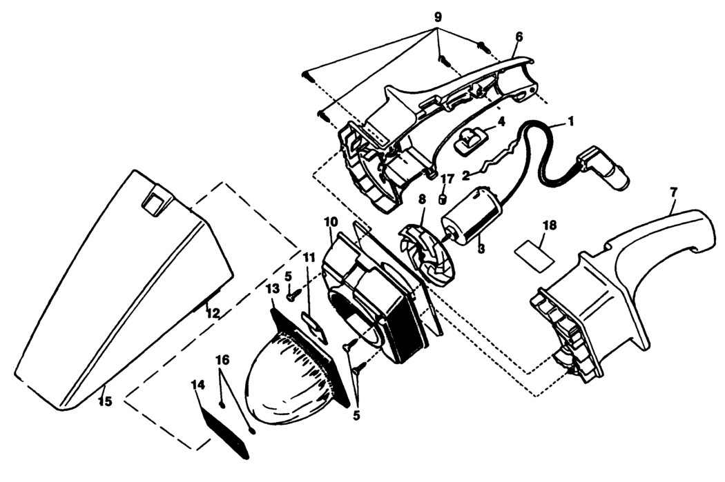 Black & Decker 9509 Type 1 Car Vac Spare Parts