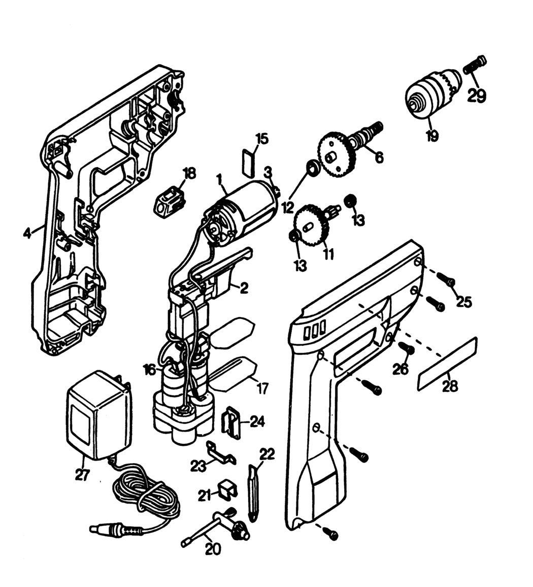 Black & Decker 9016 Type 3 Cordless Drill Spare Parts