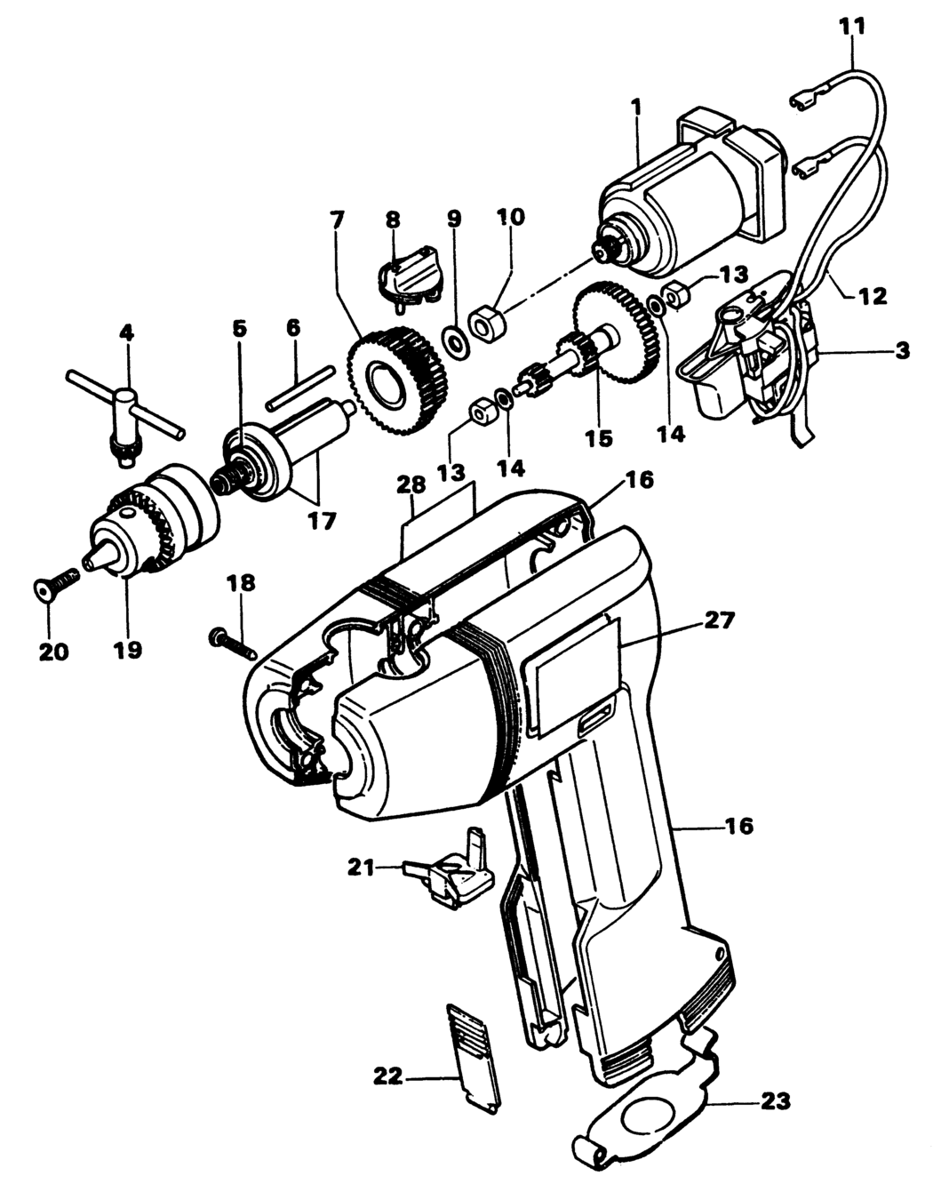 Black & Decker BD620R Type 1 Cordless Drill Spare Parts