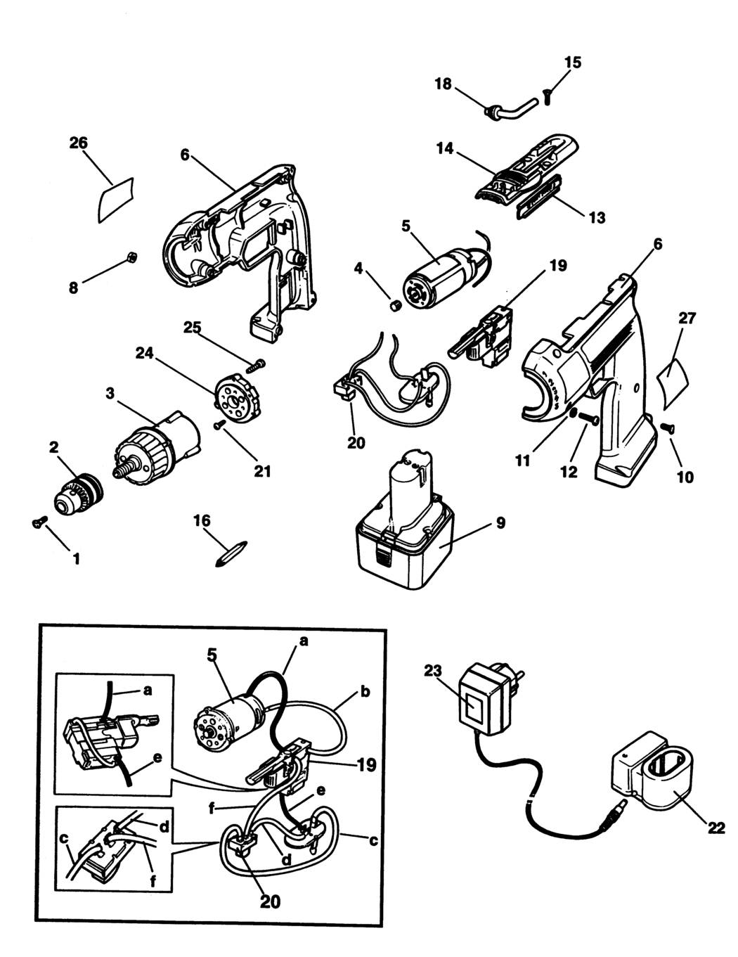 Black & Decker BL120V Type 1 Cordless Drill Spare Parts