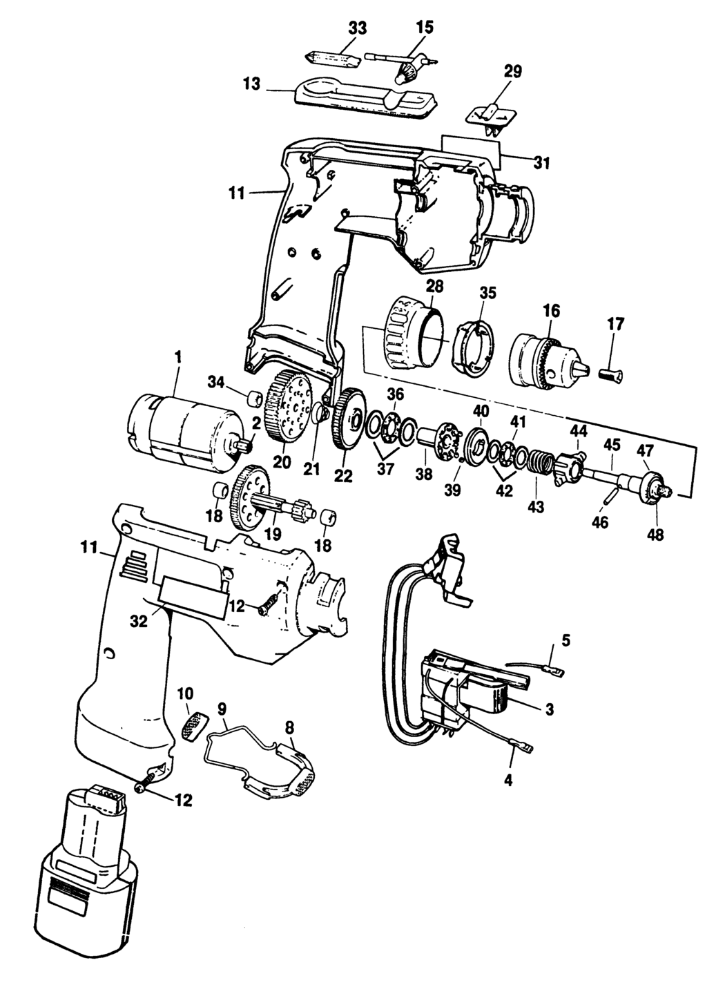 Black & Decker PL93 Type 1 Cordless Drill Spare Parts