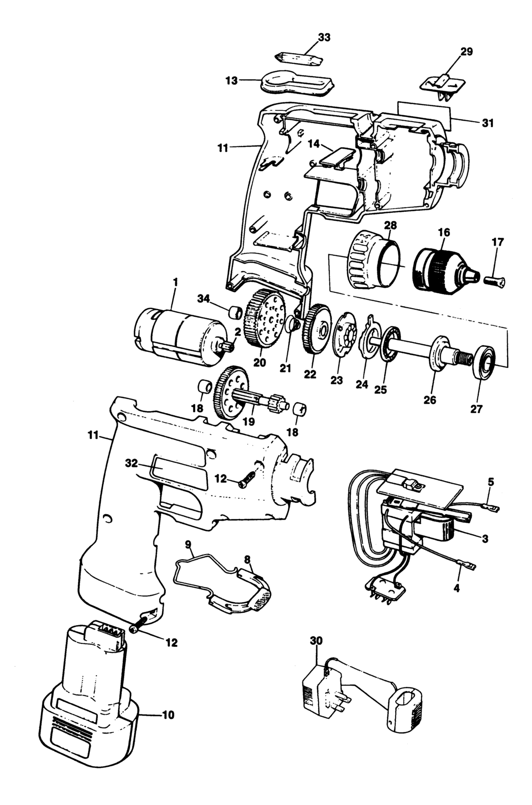 Black & Decker SPEC676 Type 1 Drill Spare Parts