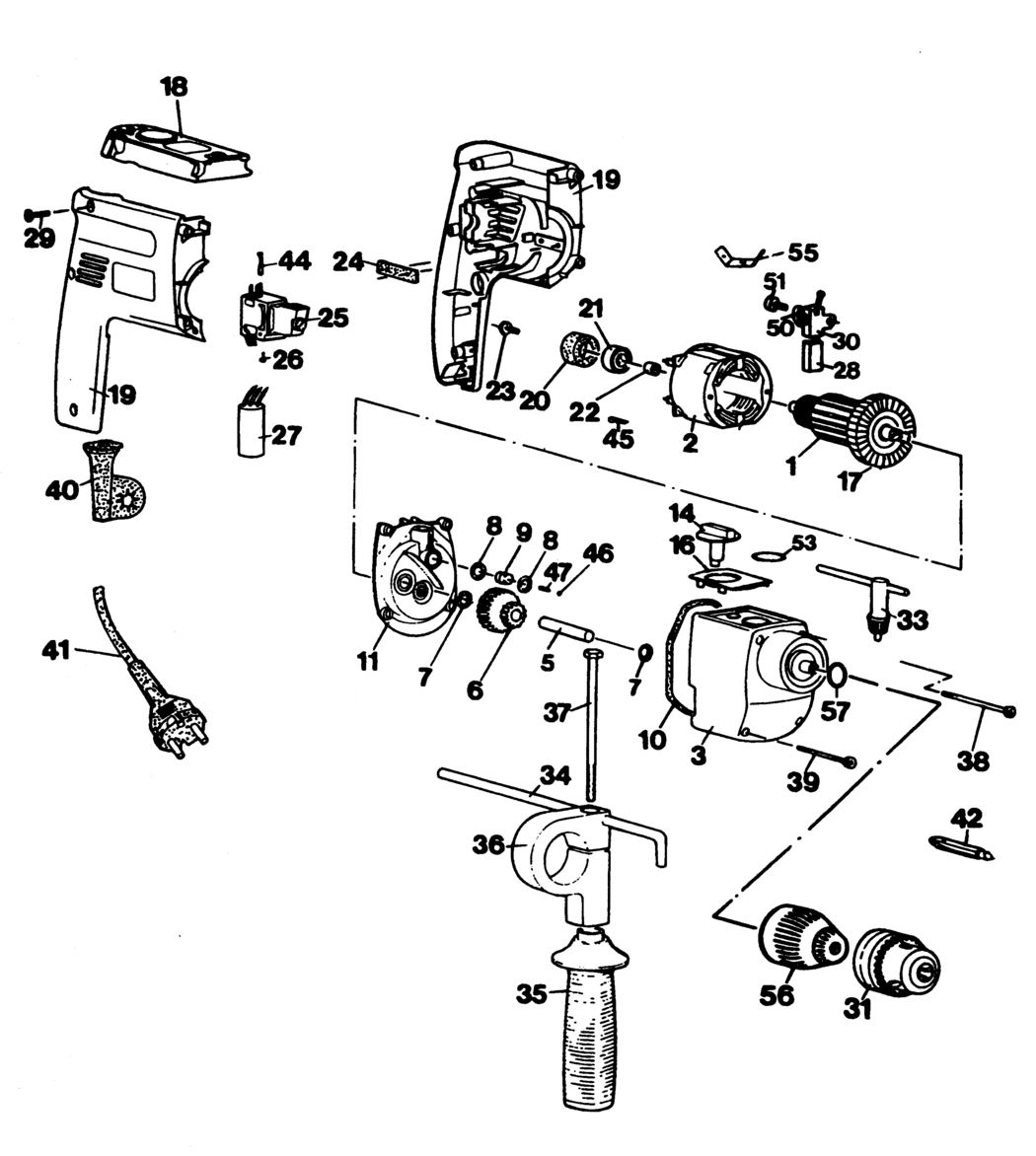 Black & Decker BD136RS Type 1 Hammer Drill Spare Parts