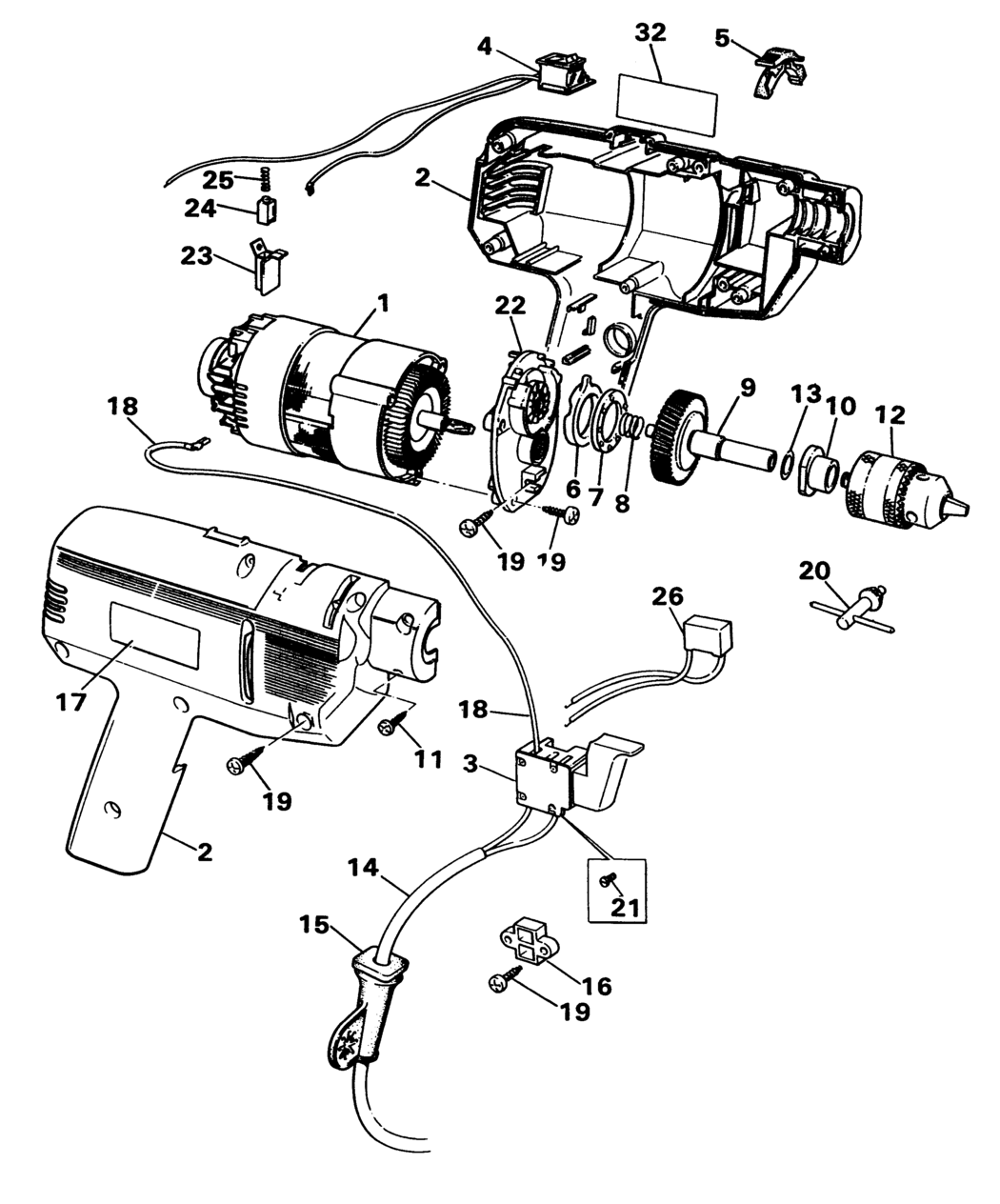 Black & Decker BD140 Type 1 Drill Spare Parts