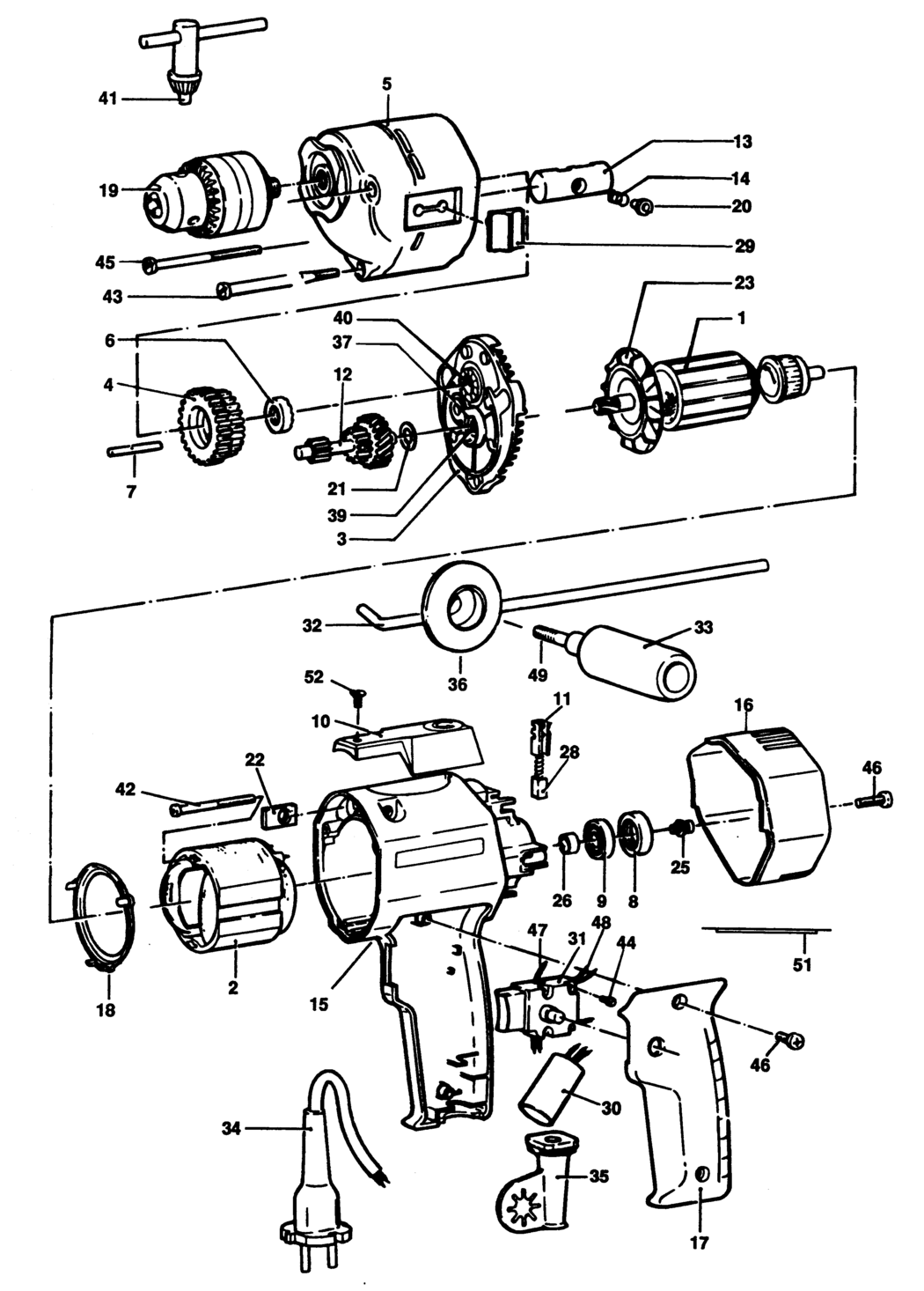 Black & Decker BD206 Type 1 Drill Spare Parts