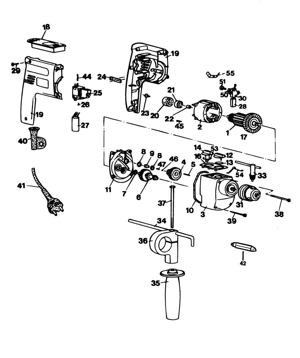 Black & Decker BD230R Type 1 Hammer Drill Spare Parts