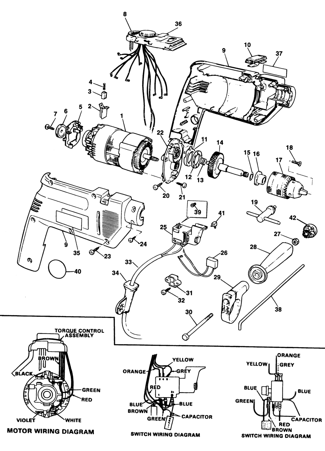 Black & Decker BD4300 Type 1 Drill Spare Parts