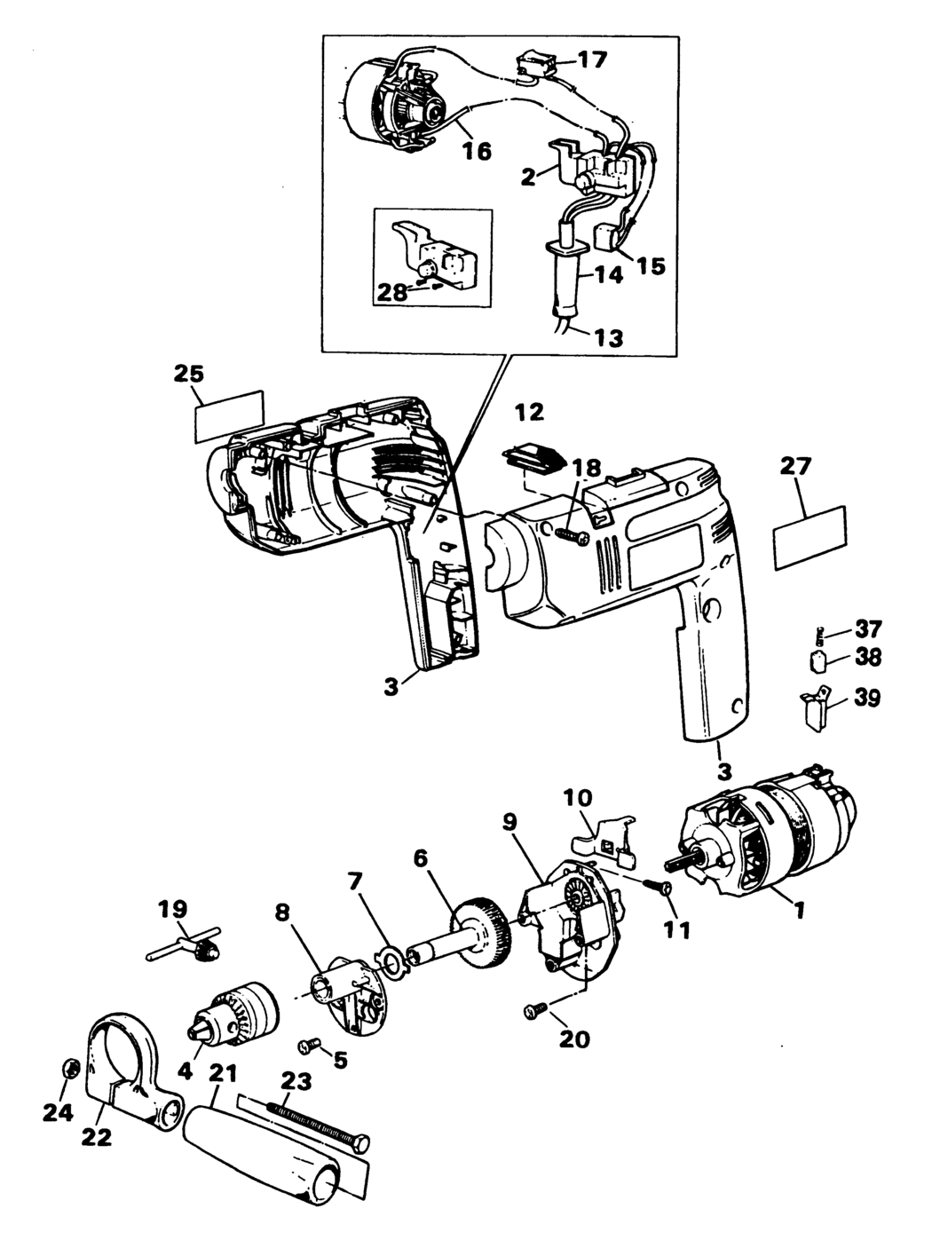 Black and decker electric drill parts hot sale