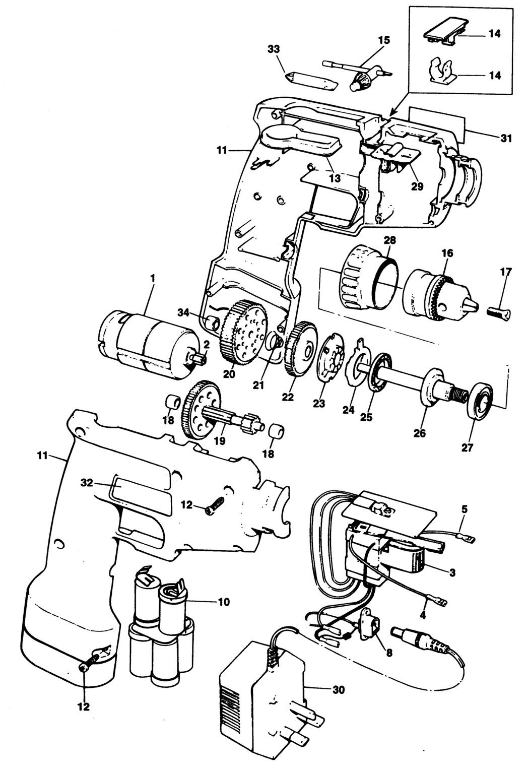 Black & Decker BD6300 Type 1 Drill Spare Parts