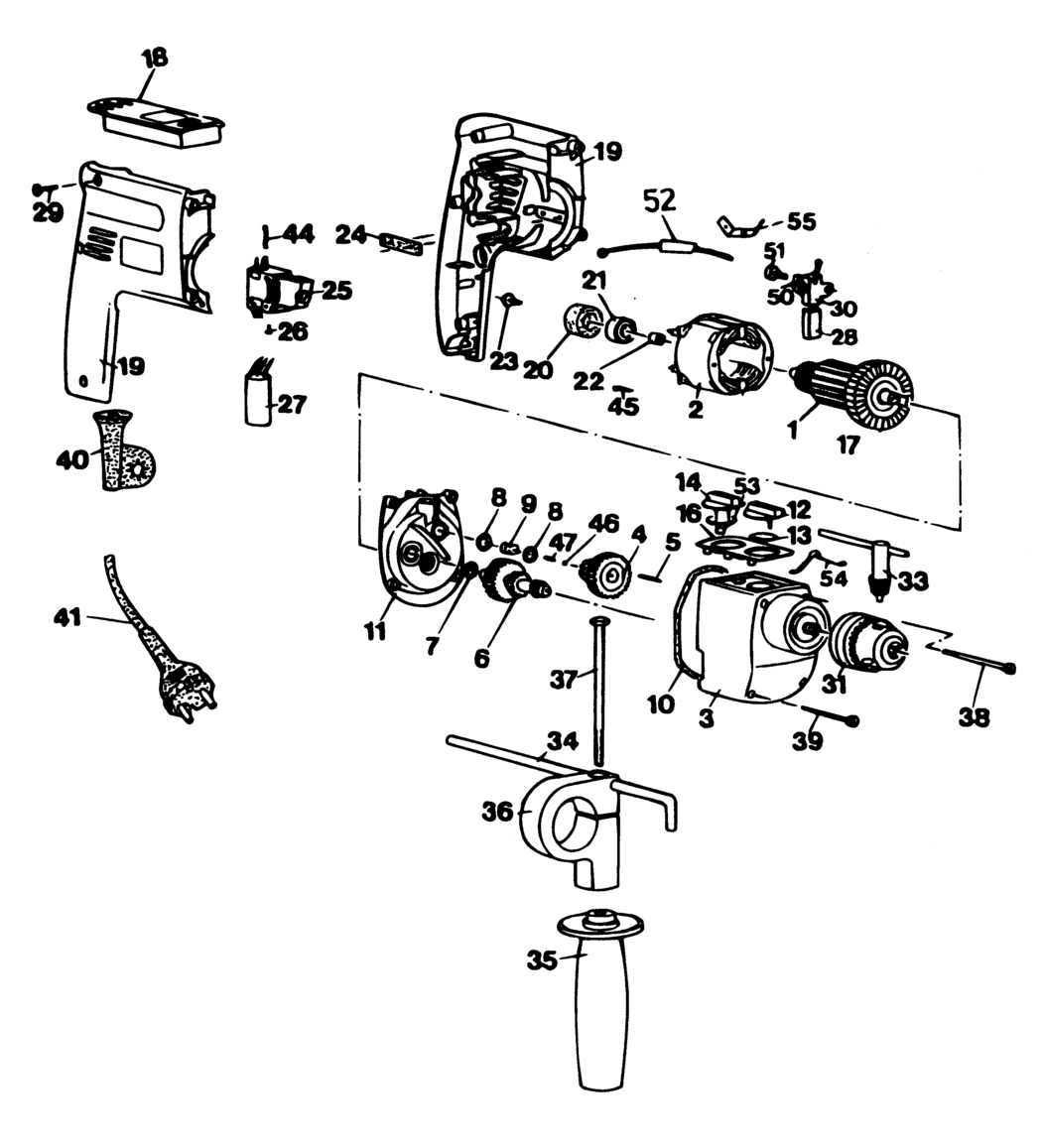 Black & Decker D220 Type 1 Hammer Drill Spare Parts