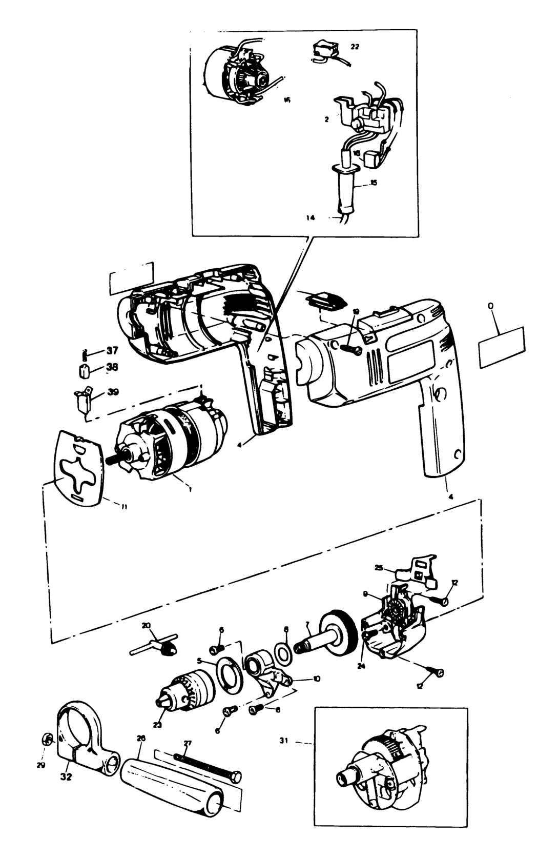 Black & Decker H552 Type 1 Drill Spare Parts