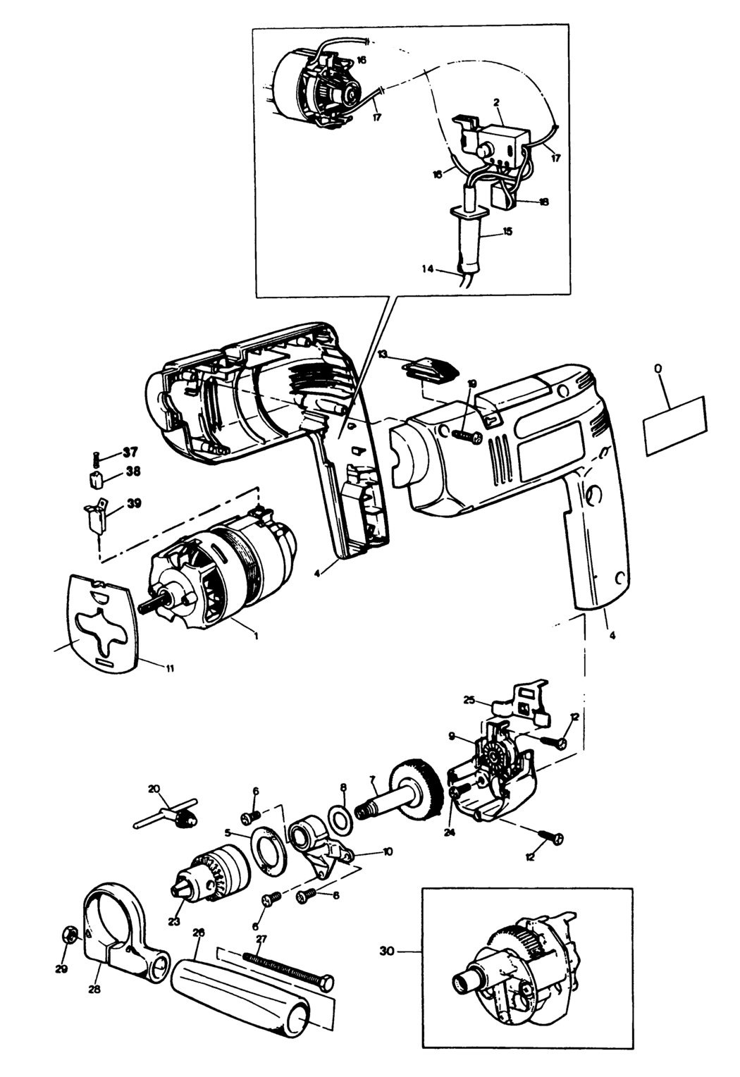 Black & Decker H553 Type 1 Drill Spare Parts