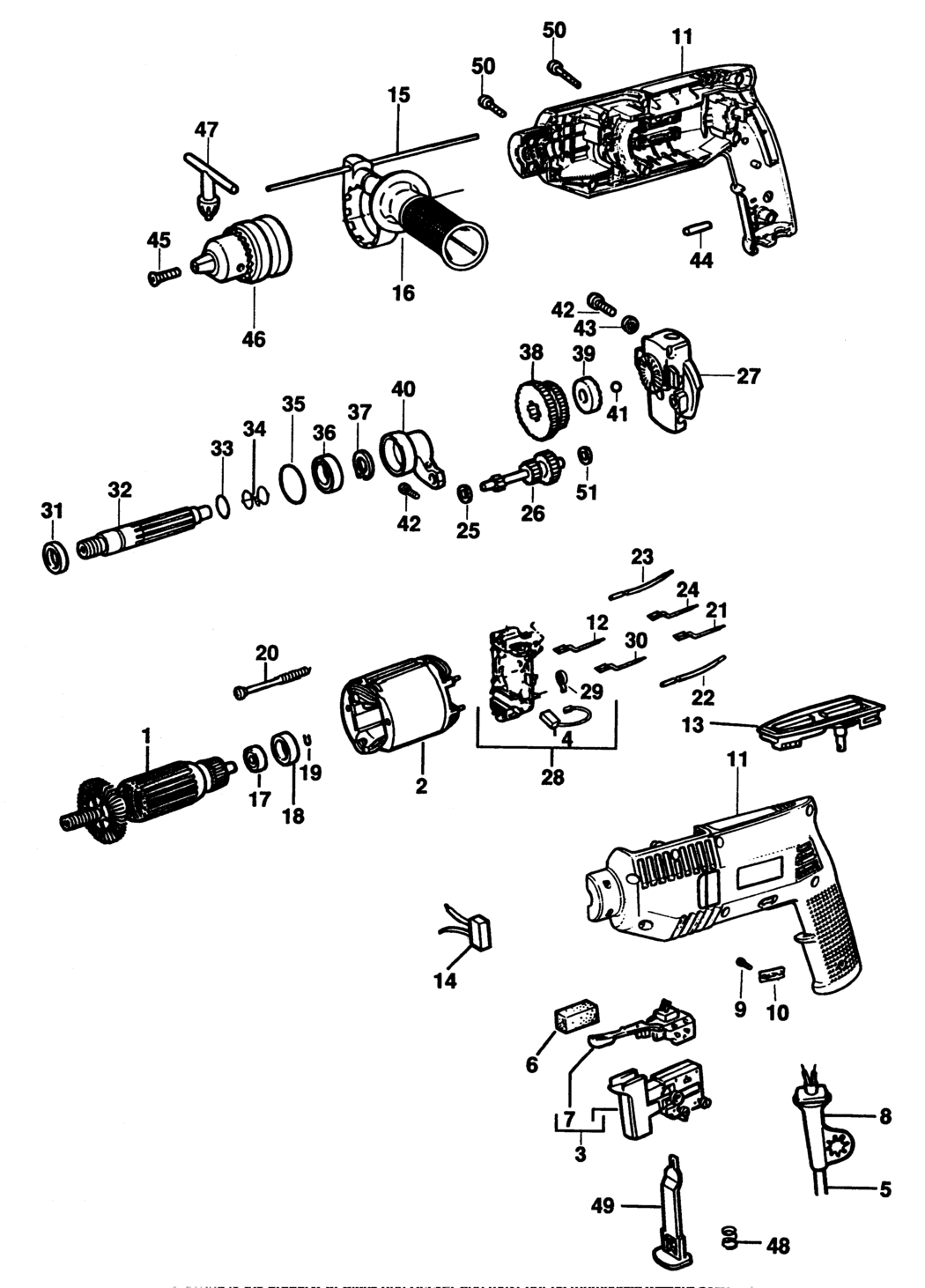 Black & Decker PL25 Type 1 Drill Spare Parts