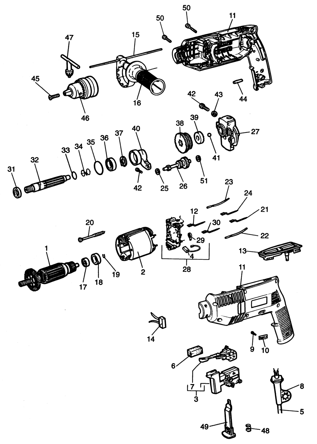 Black & Decker PL25 Type 2 Drill Spare Parts