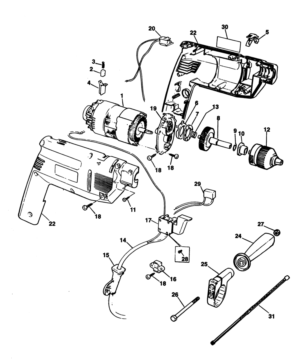 Black & Decker SPEC578 Type 1 Drill Spare Parts