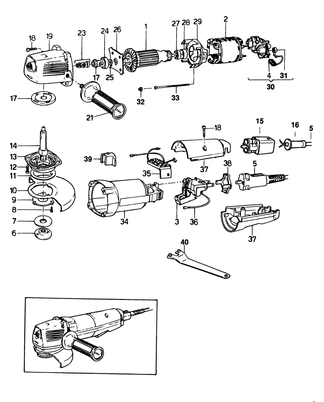 Black & Decker BD14 Type 1 Angle Grinder Spare Parts