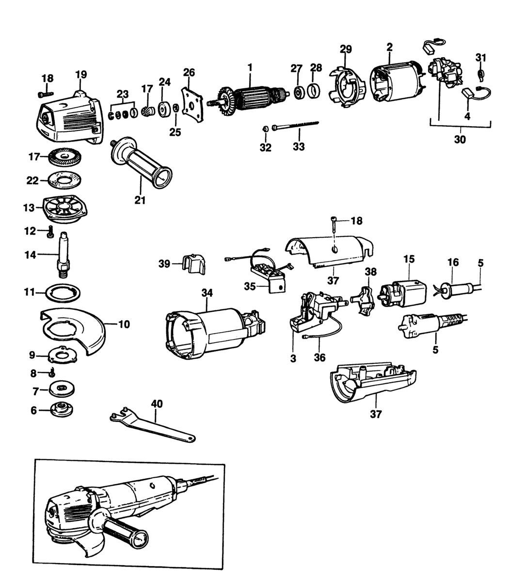 Black & Decker BD14 Type 2 Angle Grinder Spare Parts