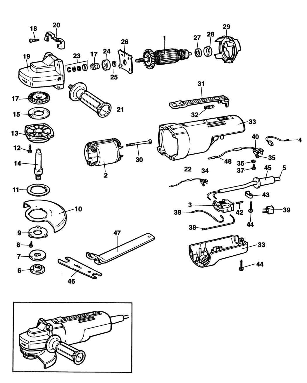 Black & Decker BL550 Type 1 Angle Grinder Spare Parts