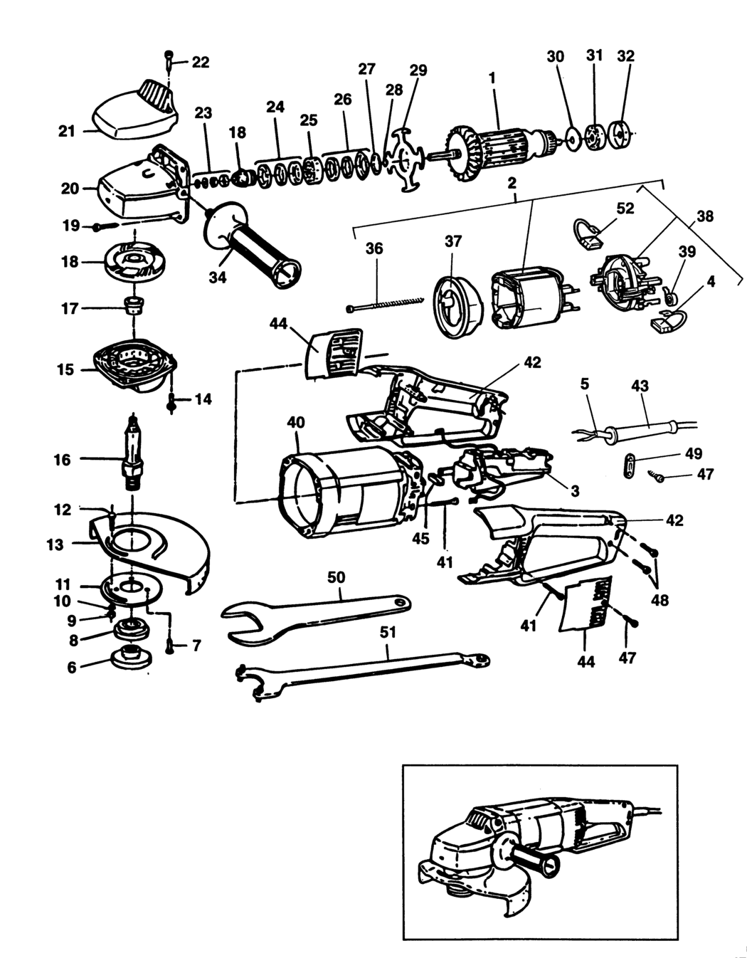 Black & Decker KG1820 Type 1 Angle Grinder Spare Parts